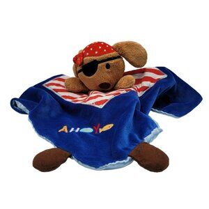 Kids Preferred Pirate Puppy Lovey Blue 13.5" Eyepatch Bandana Dog Ahoy Plush